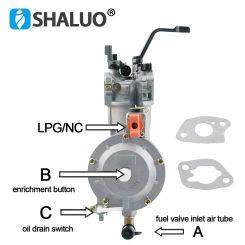 LPG168 3KW Gasoline Generator lpg parts Dual Fuel Carburetor LPG Conversion Kit For Carburetor Gas Petrol 168F 170F 6.5HP