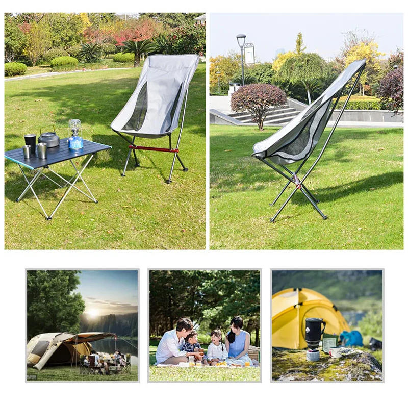 Description Picture 5 of itemOutdoor Ultralight Folding Chair Alloy Portable Backrest Beach Moon Chair Fishing BBQ Self-driving Camping Stool