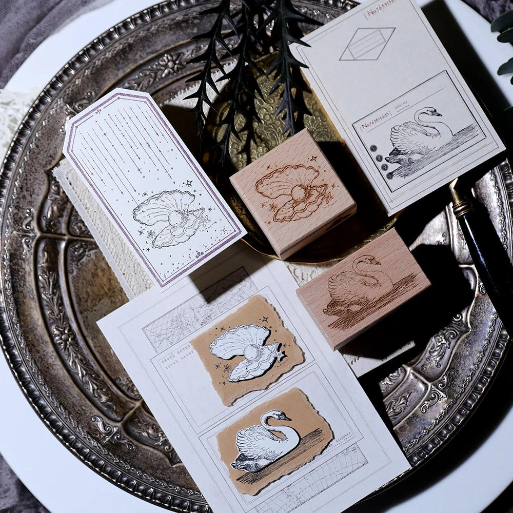 Description Picture 3 of itemRetro Fairy Flower Girl Mushroom Wooden Rubber Stamp Set DIY Scrapbooking Photo Album Card Making Wood Seal