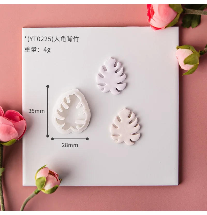 Description Picture 3 of itemCreative Monstera Leaf Shaped Soft Ceramic Earrings Clay Molds Plant Leaf Cutting Molds For DIY Jewelry Decoration Hand Tools