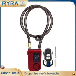 Smart Alarm Lock Anti-Theft Chain For Bike Gate APP Wireless Remote Control Blue Electric Door Spiral Four-digit Passwords