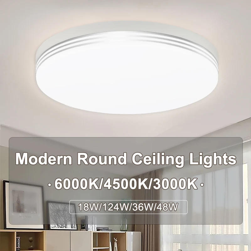 Description Picture 2 of itemModern LED Ceiling Lights Bedroom Lighting 48W 36W 24W 18W Round Ceiling Lamp Fixtures for Balcony Entrance Staircase Home Decor