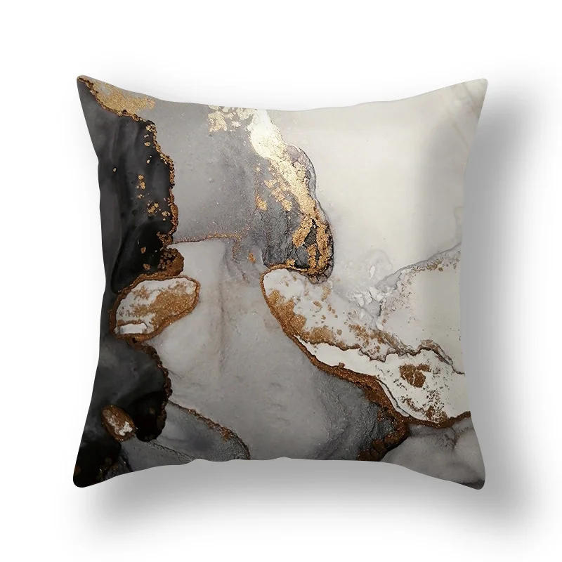Description Picture 5 of itemNew minimalist marble patterned polyester cushion cover for home living room sofa bedroom decoration throw pillow pillowcase