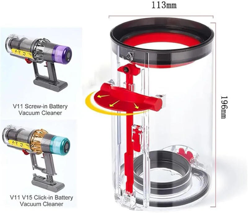 Description Picture 2 of itemUpgraded Canister Trash Cans Replacement Parts For Dyson V11 V15 SV14 SV15 SV22 Vacuum Cleaner Dust Bin Home Accessories