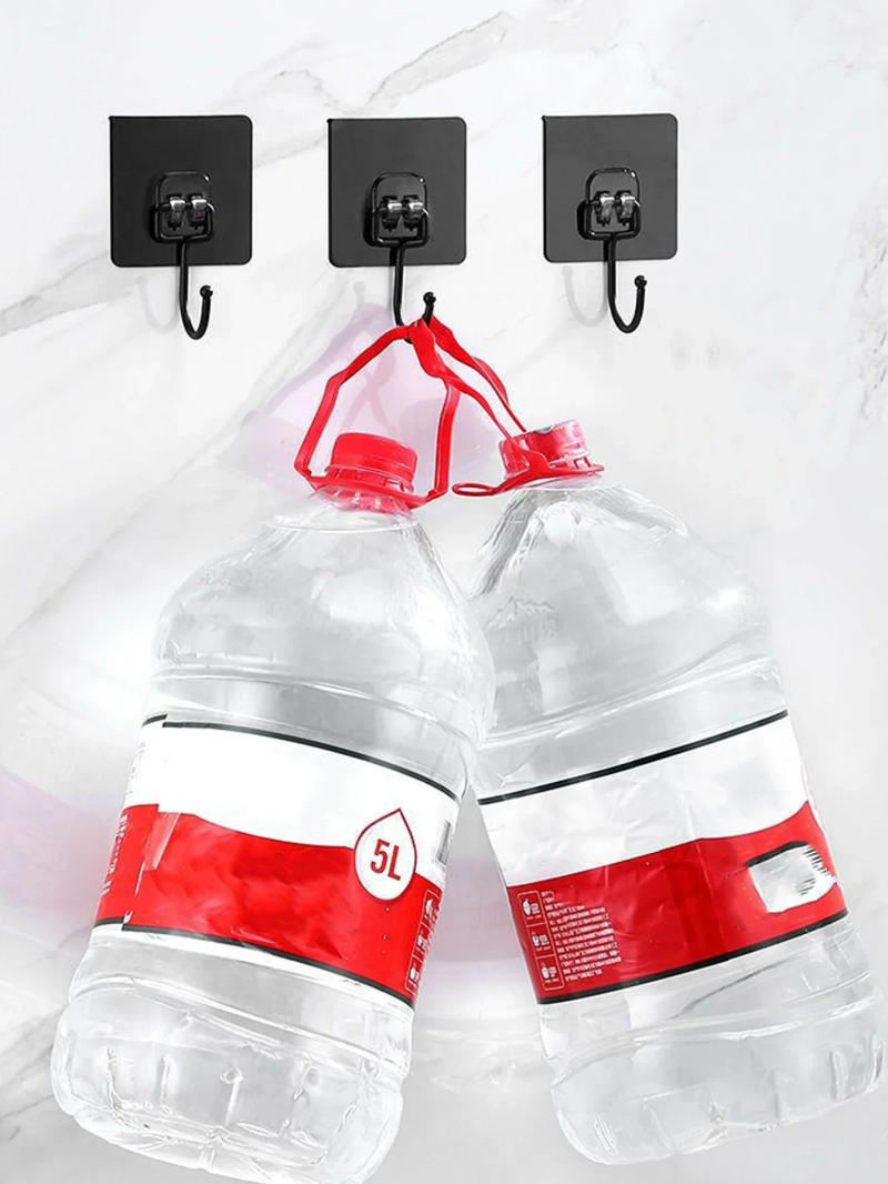 Description Picture 6 of item10/1pcs Black Traceless Hooks Multifunctional Wall Strong Adhesive Hook Door KeyChain Clothes Hook Bathroom Kitchen Accessories