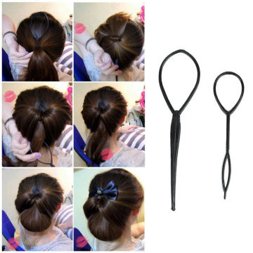 Loop Tail Clip Hairdressing Accessories Hairstyle Tool For Ponytail Pigtails Pull Needle Styling Maker Crochet Braids Hair