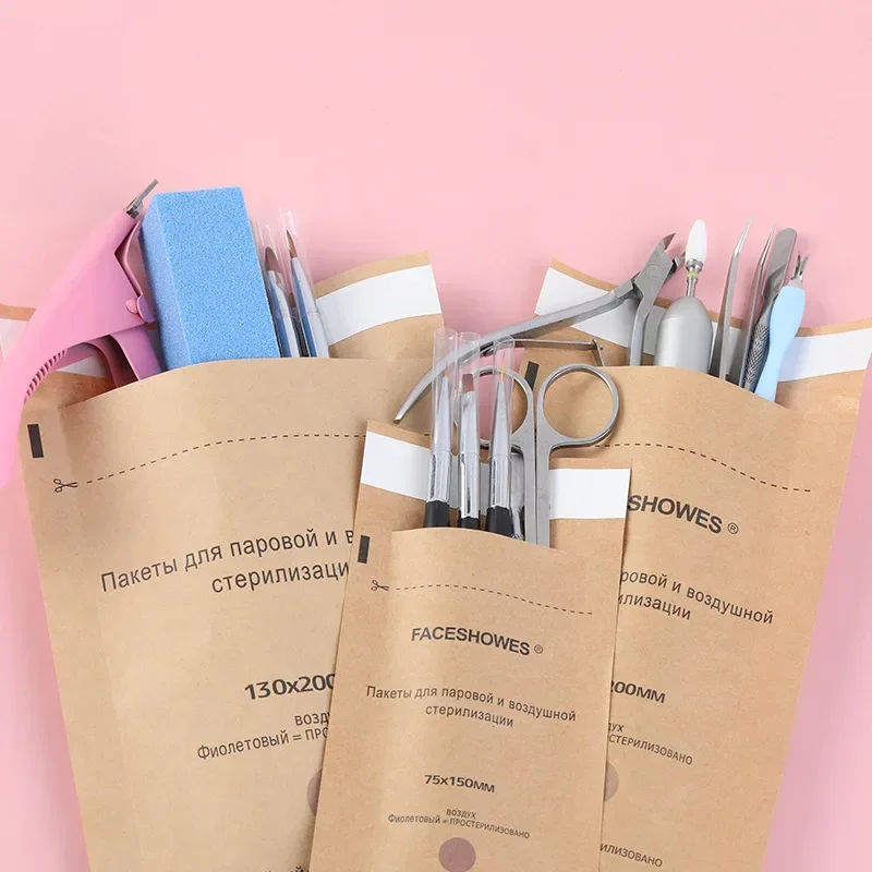 Description Picture 3 of item50Pcs Disposable Sterilization Disinfection Bag Set Nail Tools Sterilizer Kraft Bag Nails Equipment Disinfection Accessories