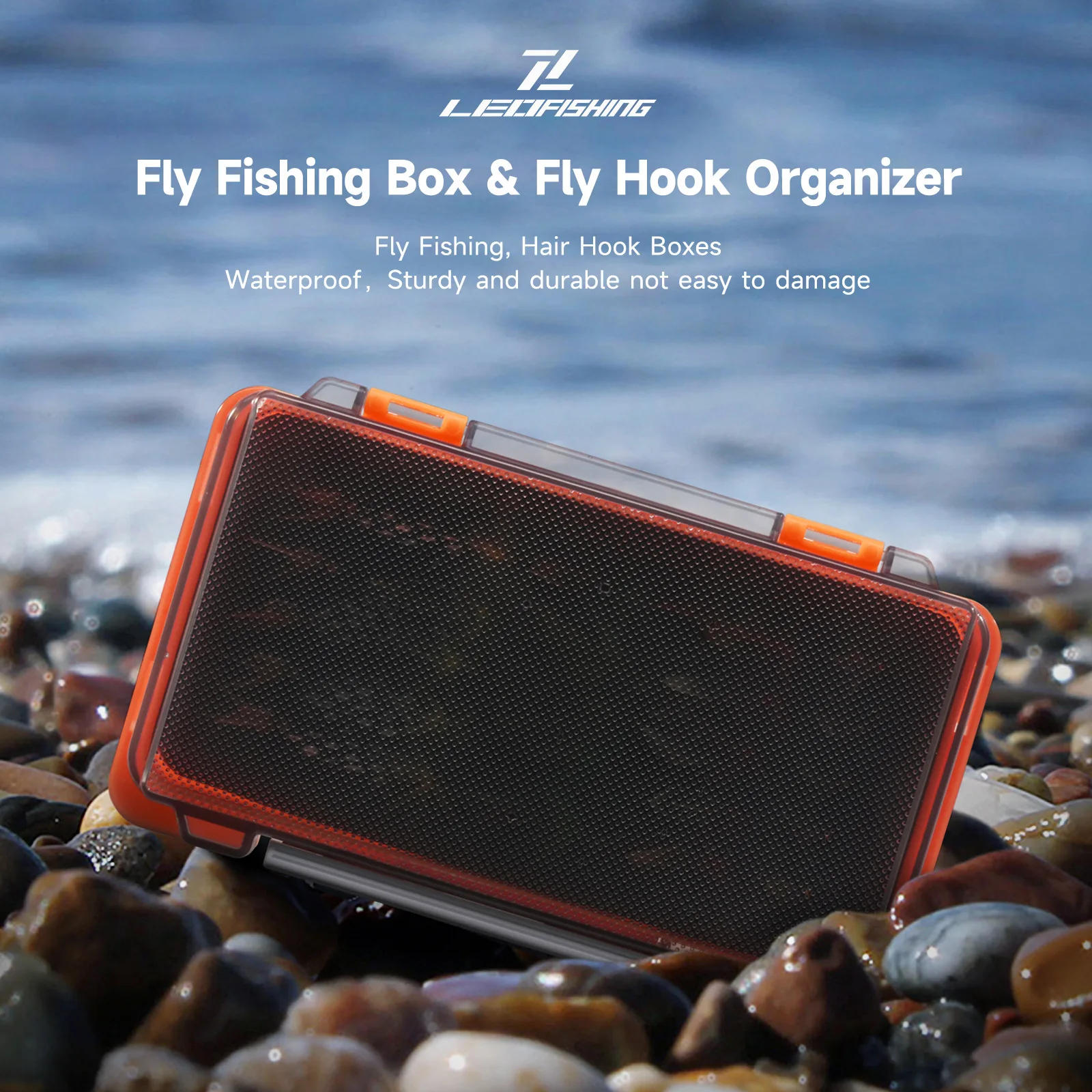 Description Picture 2 of itemJig Head Tackle Box Organizer Adjustable Dividers Waterproof Storage Case for Blades Spinner Lures Hooks Fishing Bait Accessorie