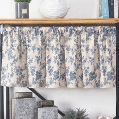 Window Curtain Valance Rod Pocket American Rustic Korean Living Room Bedroom Vintage Floral Print Cotton Linen Blackout Curtains