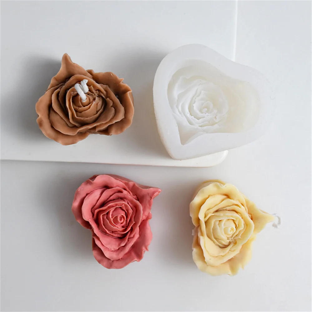 Description Picture 4 of itemRose Heart Candle Silicone Mold DIY Flowers Shaped Candle Making Soap Resin Chocolate Mold Craft Valentine's Gift for Girlfriend