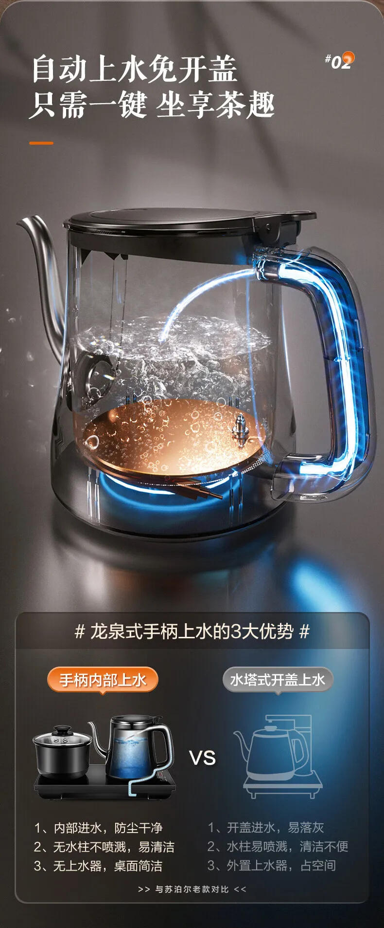 Description Picture 5 of itemSUPOR Automatic Water Filling Electric Kettle with Tea Maker and Health Set  Tea Infuser and Disinfection Function 220V