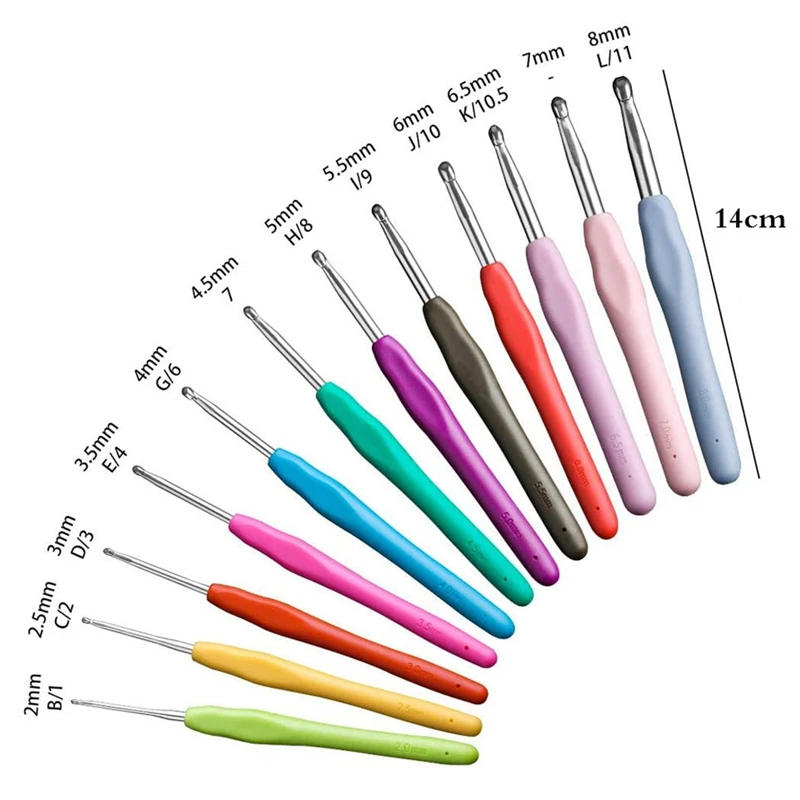 Description Picture 3 of itemD&D 1pc Aluminum Crochet Hooks Ergonomics Handle Knitting Needle Yarn Sweater Weave DIY Craft Knitting Tools Sewing Accessories