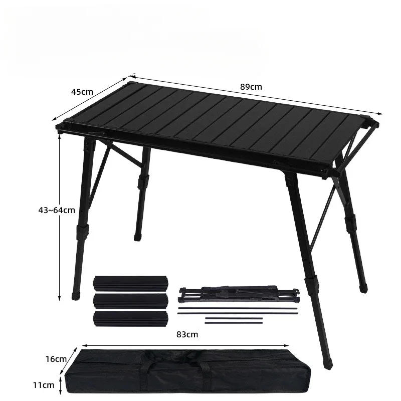 Description Picture 3 of itemNOBANA Newest  Outdoor Folding Egg Roll Table Camping Portable Liftable Aluminum Picnic Barbecue Table IGT Folding Picnic Table