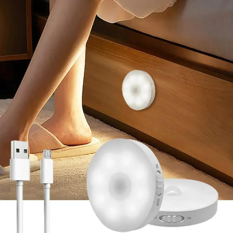 Description Picture 4 of itemLED Motion Sensor Night Light Magnetic Cold Warm Light Bedside Lamp Round White Easy Installation Bathroom Bedroom Lighting