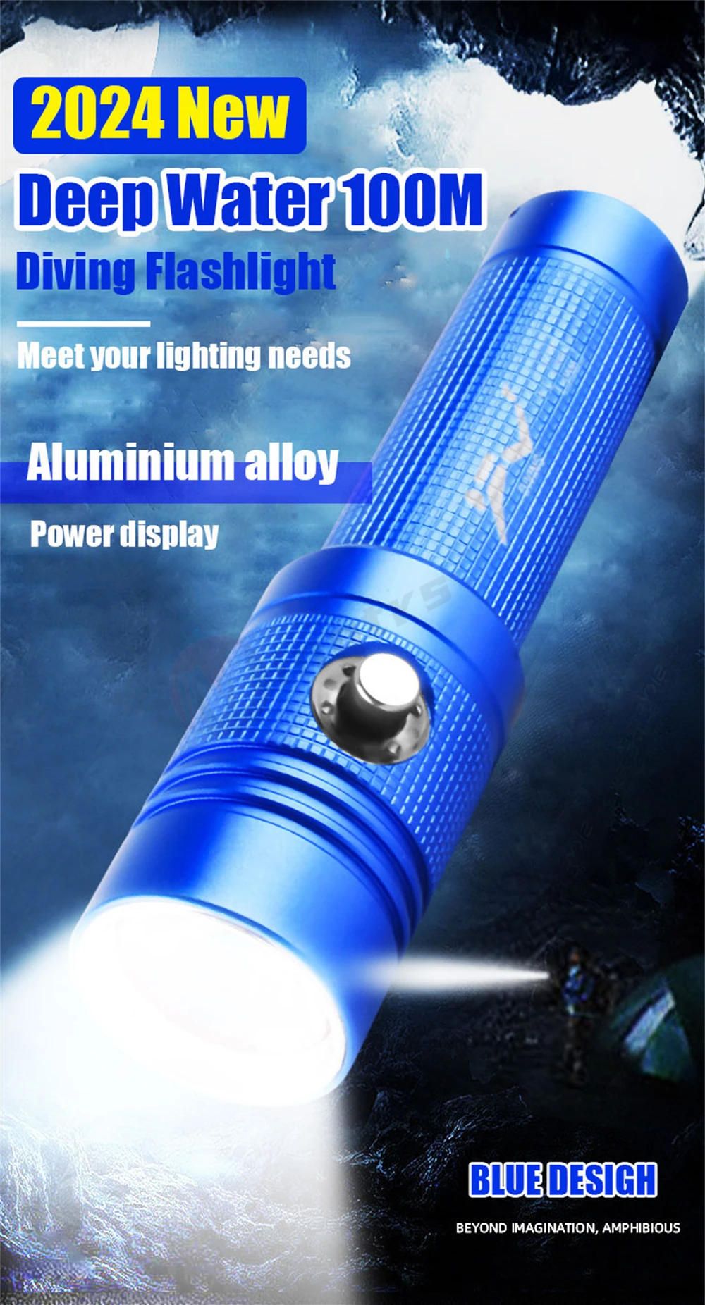 Description Picture 3 of itemIPX8 Waterproof 1600LM LED Scuba Diving Flashlight Torch LED Dive Light Underwater 100M 3 Modes Super Bright Submersible Light