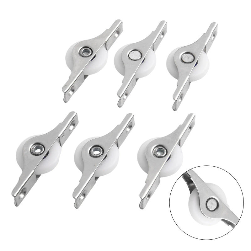 Description Picture 4 of itemAccessory New Scroll Wheel Sliding Wardrobe Window Pulley Hardware Home Kitchen Nylon Plastic+stainless Steel Roller 6pcs