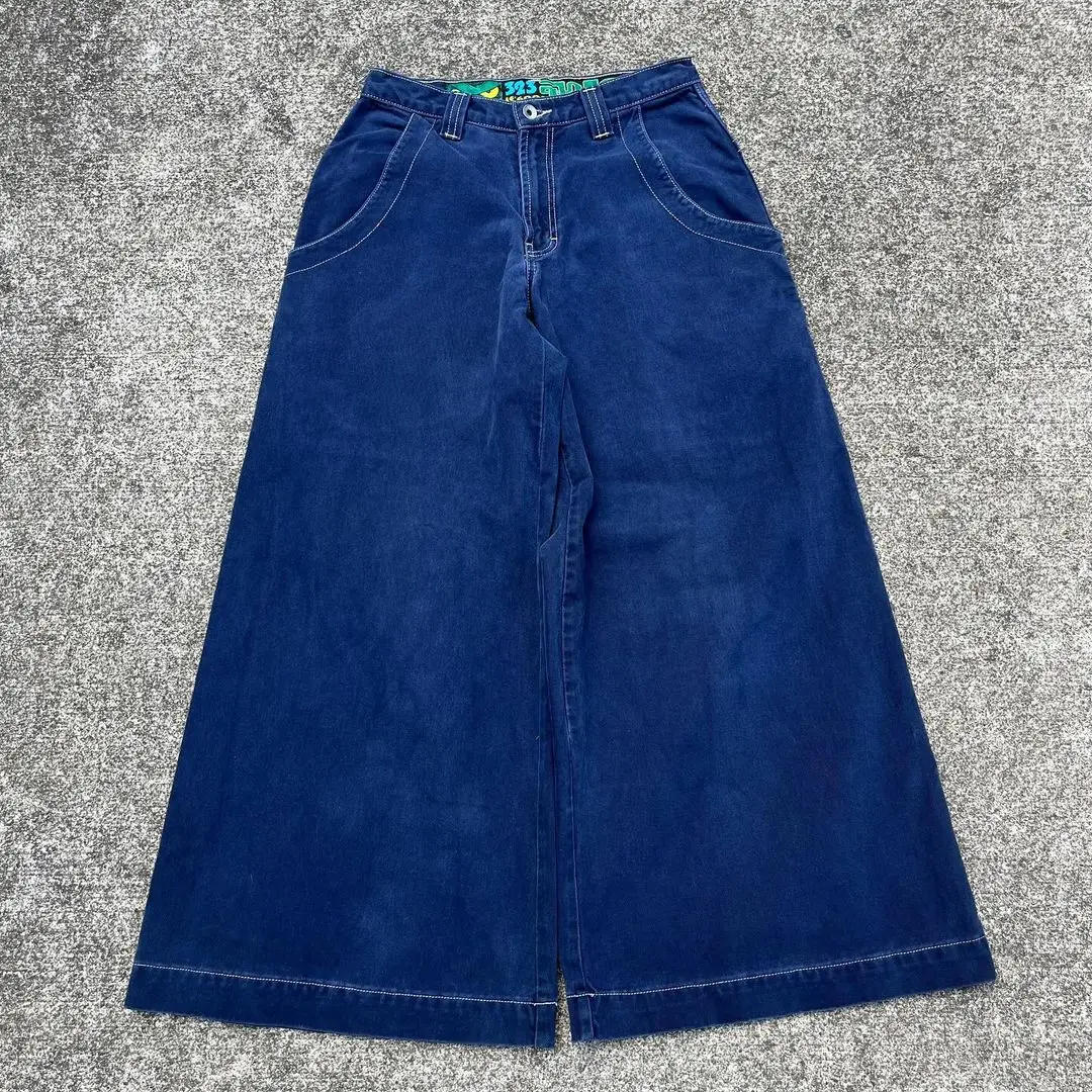 Description Picture 5 of itemCasual jeans American large pocket skull print washed wide leg jeans Y2K hip hop street loose denim men's and women's trousers