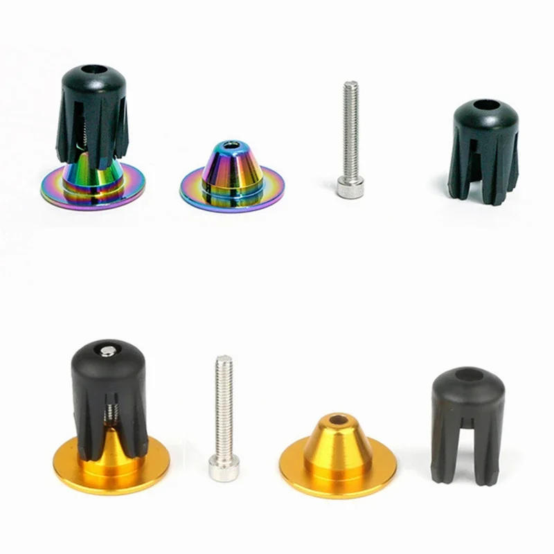 Description Picture 3 of item1 Pair Mountain Road Bike Handlebar End Plugs Aluminum Alloy Handle Bar End Cap BMX MTB Bike Grip Cover Bicycle Accessories