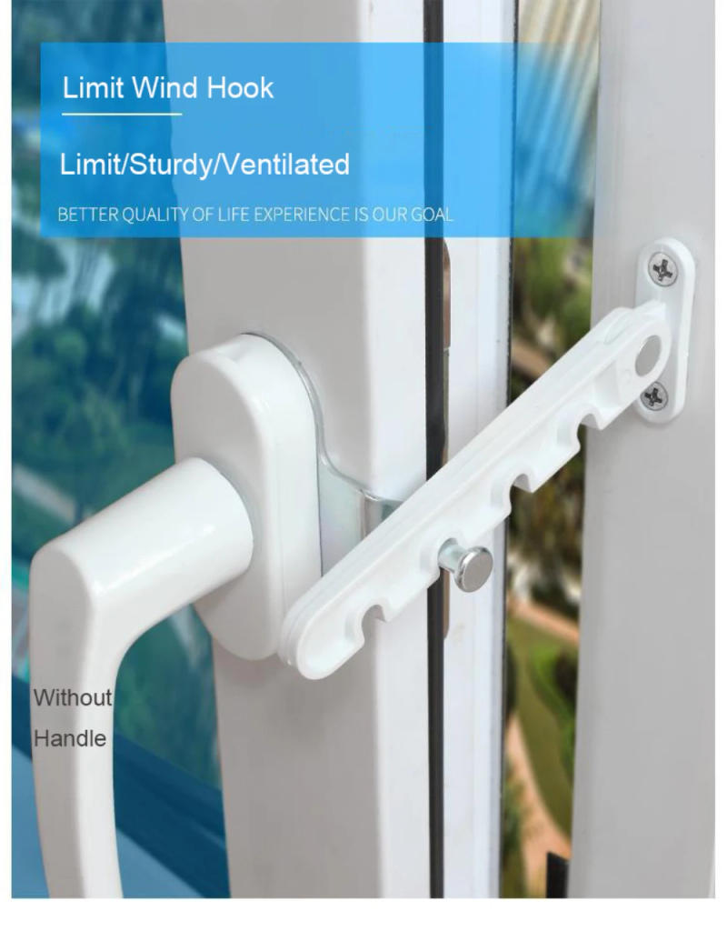 Description Picture 4 of itemNew Inner Window Limiter Latch Position Stopper Casement Wind Brace Home Security Door Windows Sash Lock Child Safety Protection
