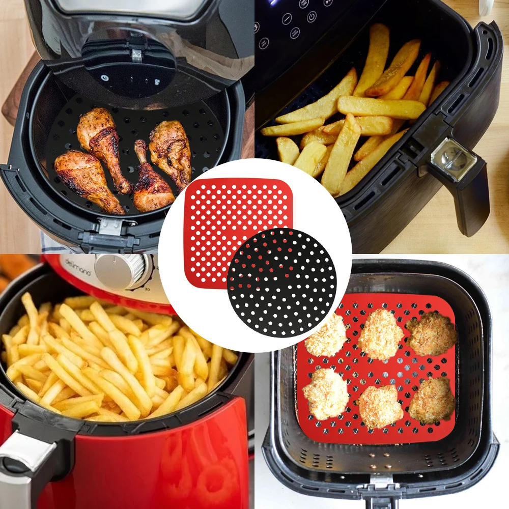 Description Picture 4 of itemReusable Air Fryer Silicone Pad  Air Fryer Lining Accessories Pad Non-stick Baking Mat Cake Grilled Saucer Silicone Mat Bakeware