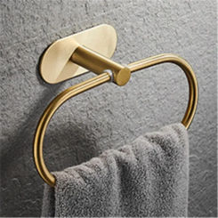 Adhesive Gold Towel Rings Bathroom Hardware Sets Accessories Toilet Paper Dispenser Holder Wall Coat Hooks Towel Bar Set