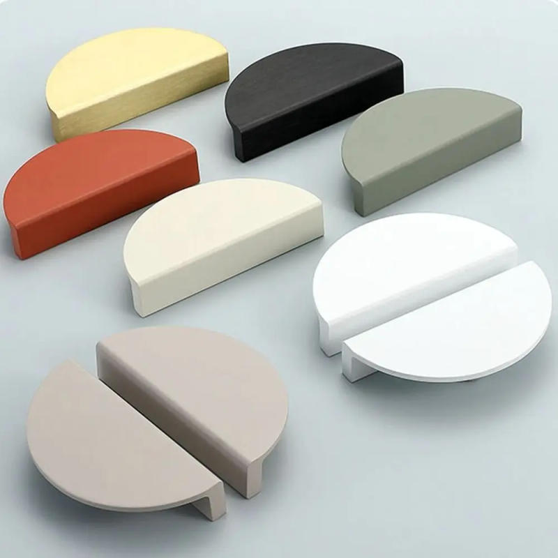 Description Picture 3 of item1Pc Half Moon Handle Semicircle Cabinet Door Knobs Aluminum Alloy Invisible Clasp Drawer Pull Handles Furniture Hardware