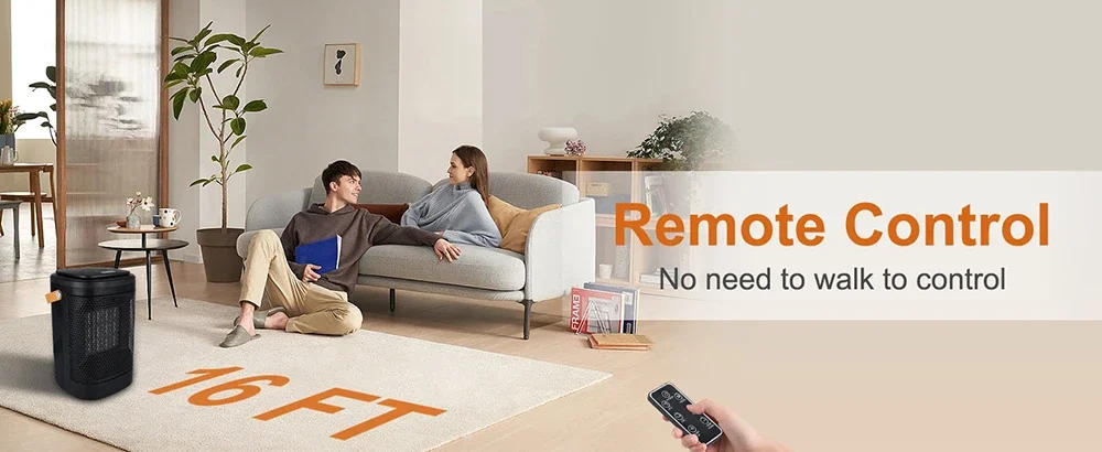 Description Picture 3 of itemWarm Air BlowerLow Noise 750W/1500W Ptc Portable Fan Heater Room Heater Small Space Electric Heater Fan With Remote Controlled