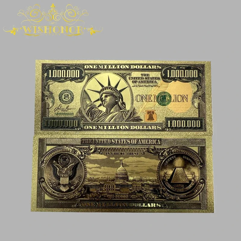 Description Picture 6 of itemNew 2024 America Banknote USA 1 Million Dollar Banknote Bill in 24K Gold Plated  For Collection