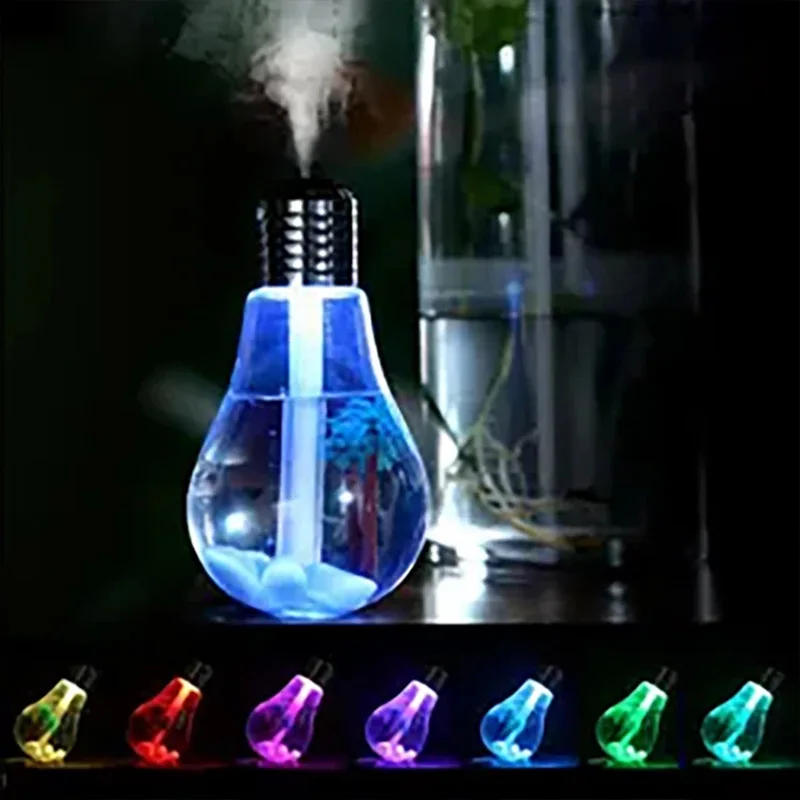 Description Picture 3 of itemMute Small USB Bulb Humidifier Desktop Colorful Night Light Air Humidifier Car Mini usb Aromatherapy Machine Atomizer diffuser