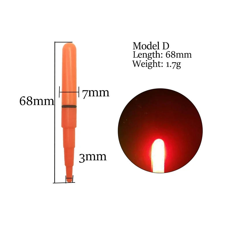 Description Picture 6 of item6Pieces Glow Fishing Lightstick+6 CR425 Night Luminous Fishing Stick Ocean Fishing Electric Glow Light Stick Tools Accessories