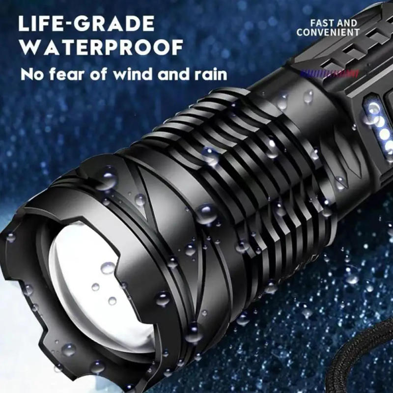 Description Picture 4 of itemHigh Power LED Flashlights Tactical Emergency Strong Spotlights Torch Zoom Telescopic Camping Built-in Rechargeable USB Bat M1Y3
