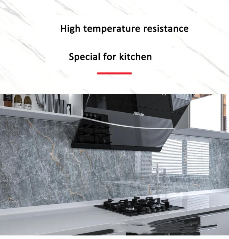 Description Picture 5 of item10M Waterproof Foil Marble Wallpaper for Bathroom Washbasin PET Self Adhesive Oil Proof Removable Kitchen Sticker Contact Paper