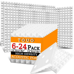 TOUO Acoustic Foam 6/12/24 Pcs Sound Insulation Panel Soundproof Treatment High-Density Pyramid Material Ktv Acoustic Treatment