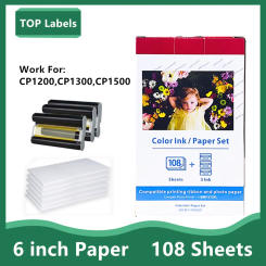 RP-108 for Iconic Brand Selphy Color Ink Paper Set Compact Photo Printer CP1200 CP1300 CP910 CP900 108 Paper and 3pcs Ink Cartridge