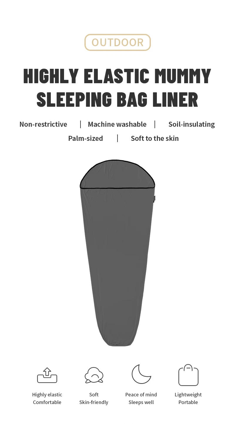 Description Picture 3 of itemNaturehike Sleeping Bag Liner Ultralight Portable Sheet Outdoor Travel Business Trip High Elasticity Mummy Sleeping Bag Liner