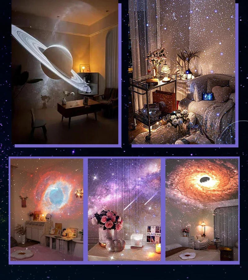 Description Picture 3 of item12 IN 1 Galaxy Star Projector with Bluetooth Speaker 360° Rotation Starry Sky Projector Night Light for Kid Gift Room Decor Lamp