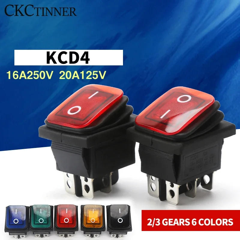 Description Picture 2 of item1PCS KCD4 Rocker Switch Power Switch ON/OFF 4Pin/6Pin With Light Power Switch Switch cap 16A 250VAC/ 20A 125V 29*36mm