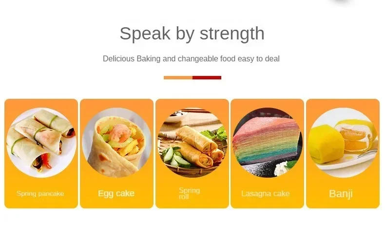 Description Picture 5 of item220V BBQ Egg Electric Crepe Maker Pie Baking Pan Non-stick Pancake Cooking Machine Chinese Spring Roll Pizza Griddle Cooker