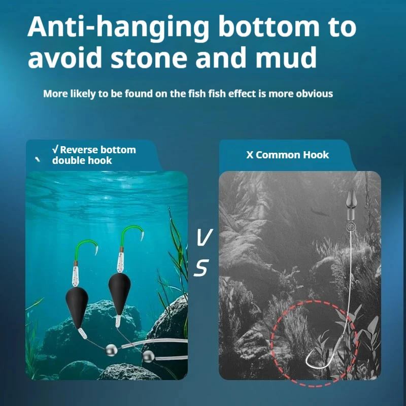 Description Picture 4 of item1PCS Inverted Bottom Double Hook Fishing Float Set - High Sensitivity, Suitable for Sea and Freshwater Fishing