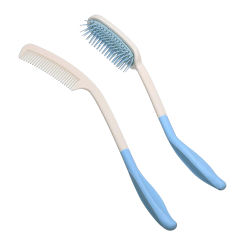 2pcs Ergonomic Handle Handled Professional Non Slip Upper Limb Inconvenience Avoid Tangles Disabled Long Reach Comb Hair Brush