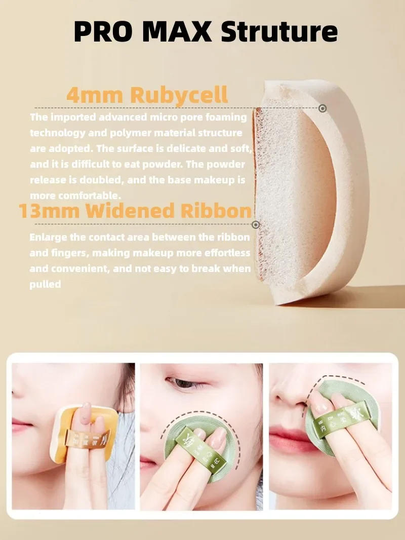 Description Picture 6 of item3 Pcs/Box Soft Air Cushion Puff Concealer Brush Round Makeup Blender Sponges Elastic Marshmallow Cosmetic Foundation Powder Set