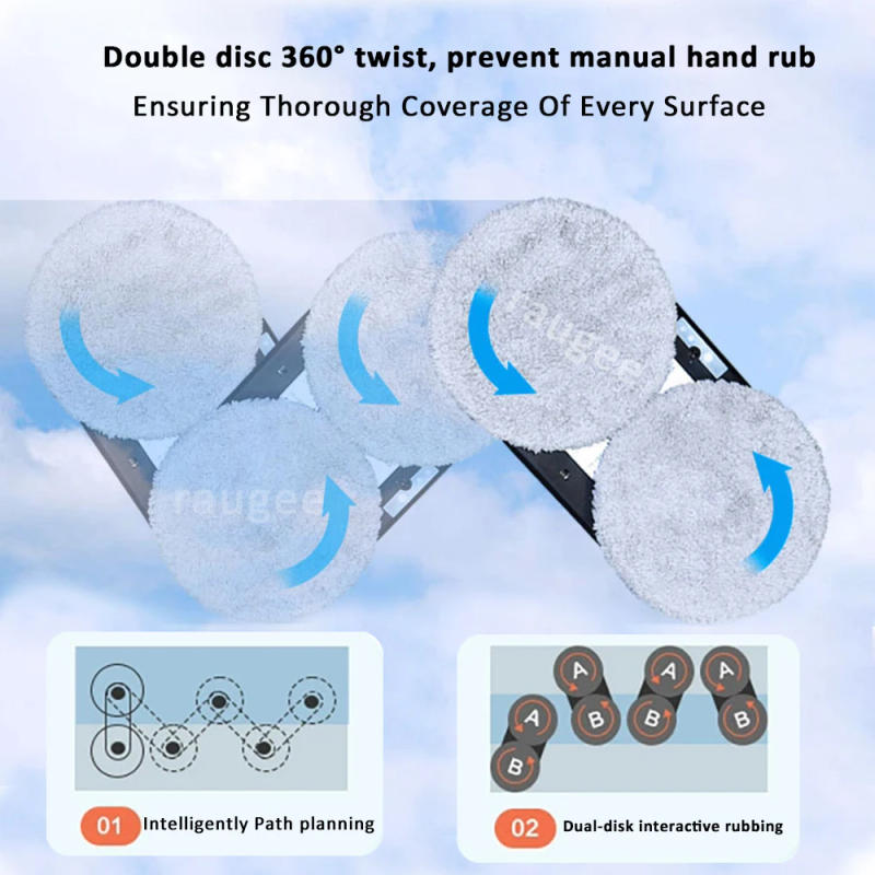 Description Picture 4 of itemRobotic Window Cleaner Smart Window Robot Cleaner Clean Glass 2800Pa Electric Window Washer Robot with Remote Control for Home