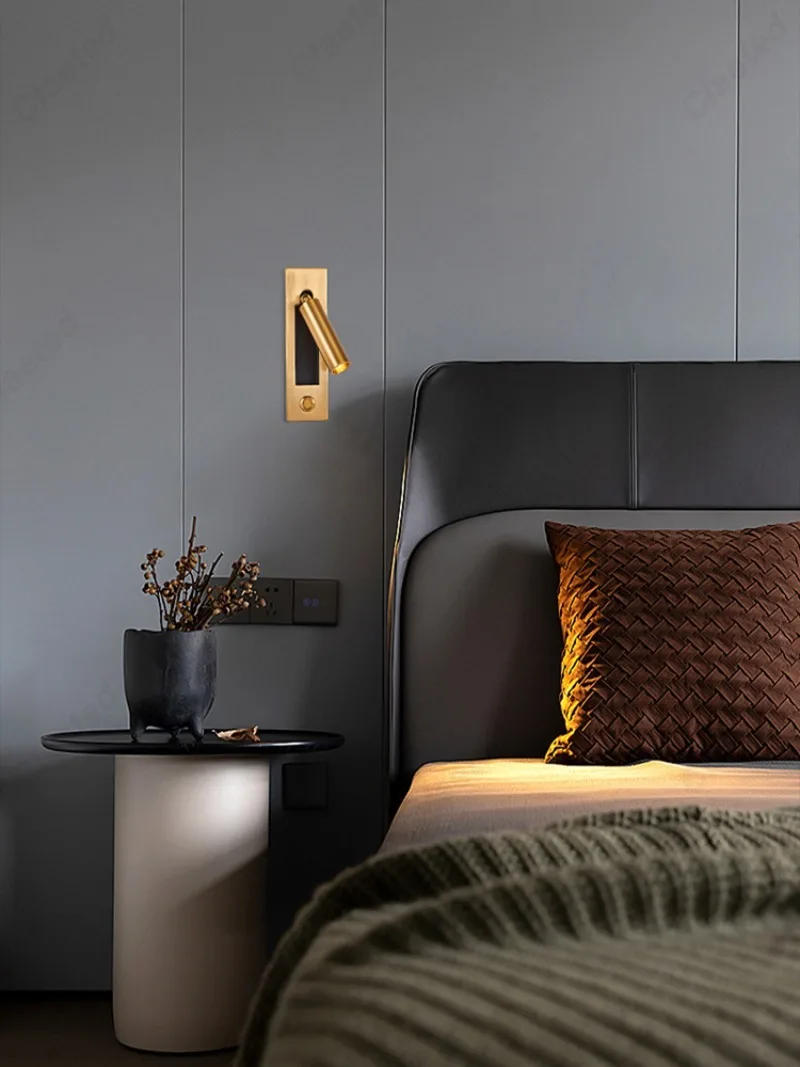 Description Picture 4 of itemCreative LED Rotatable Wall Lamp USB Charging Interface Bedroom Bedside Reading Lamp Living Room Hotel Decoration Wall Lamp