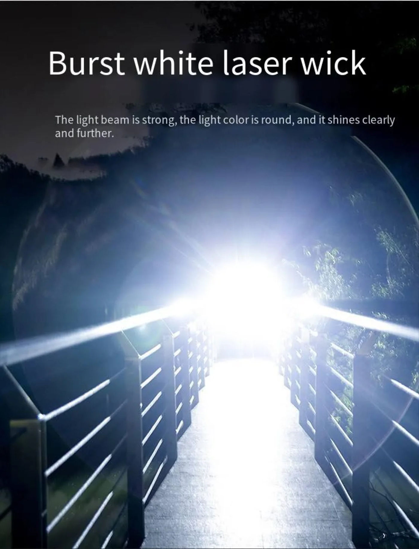 Description Picture 6 of itemWhite Laser Flashlight USB Charging Portable Multifunctional Camping Light Aluminum Alloy Telescopic Zoom Three Color Torch Tent