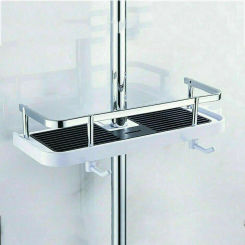 Shower Lift Rod Bracket Punch-free Bathroom Shampoo Bath Soap Storage Shelf ABS Strong Load-Bearing Household Accessories