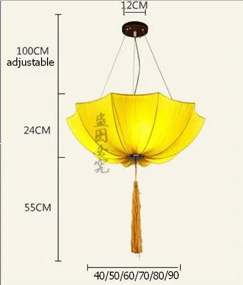 Description Picture 2 of itemChinese cloth classical imitation cloth umbrella pendant lamp lantern Restaurant balcony aisle Club Creative ZS136