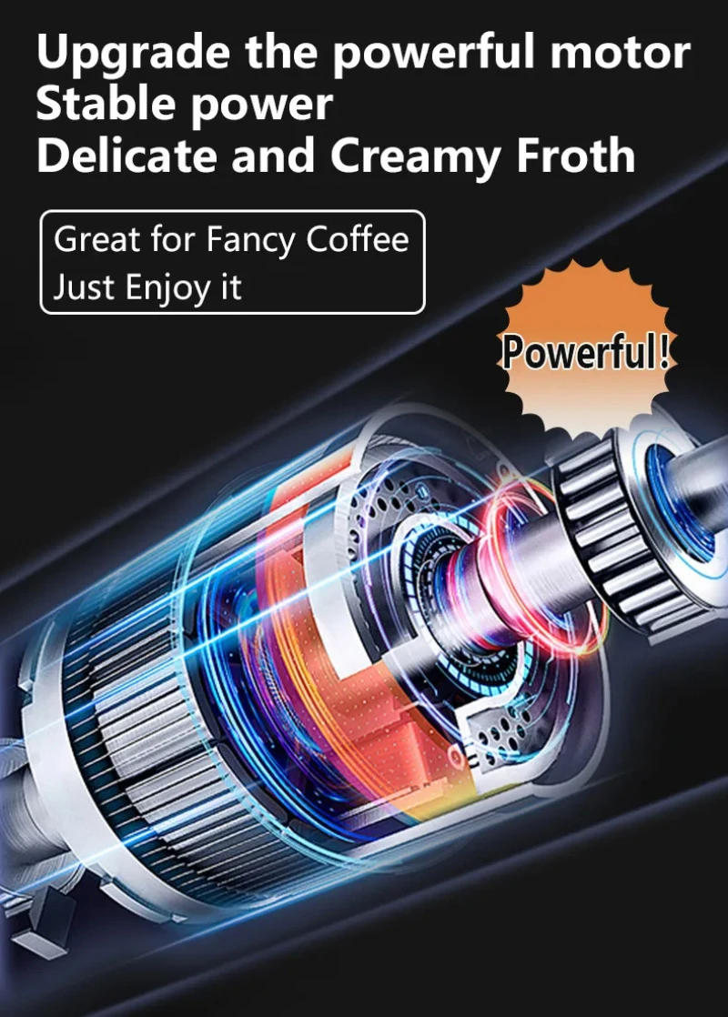 Description Picture 5 of itemHandheld Electric Milk Foamer Blender Stainless Steel Wireless Milk Frother Coffee Whisk Mixer Egg Beater Tools For Kitchen