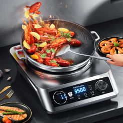 Induction concave 3500W high power commercial flat electric frying pan new induction cooktop