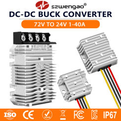 30-90 Volt 36V 48V 60V 72V 84V to 24 Volt 5A 10A 20A 40A DC DC Buck Converter Step-down Voltage Supply High Power Transformer