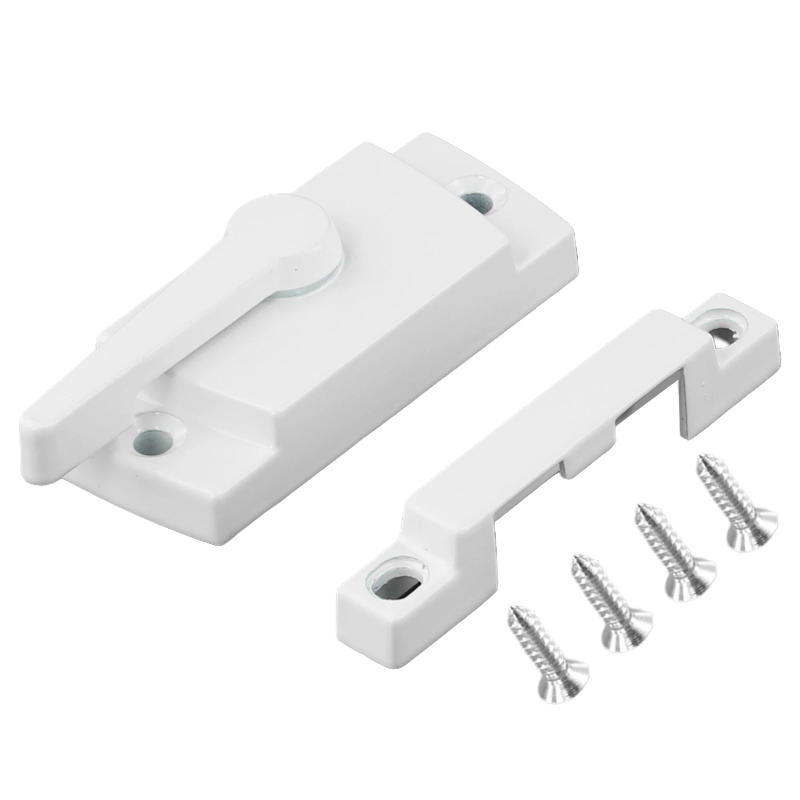 Description Picture 3 of item1 Pcs Zinc Alloy Sash Lock 60x25mm Sliding Casement Sash Vertical Slider Fitch Catches Lock White Doors Window Hardware